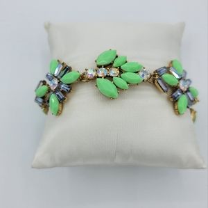 J.crew Factory Gemstone Blossoms Bracelet in Neon Mist